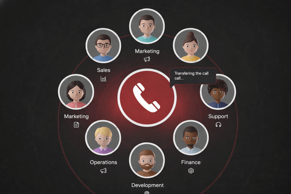 Transfer Calls - Seamlessly transfer calls to different phone numbers or departments within your company